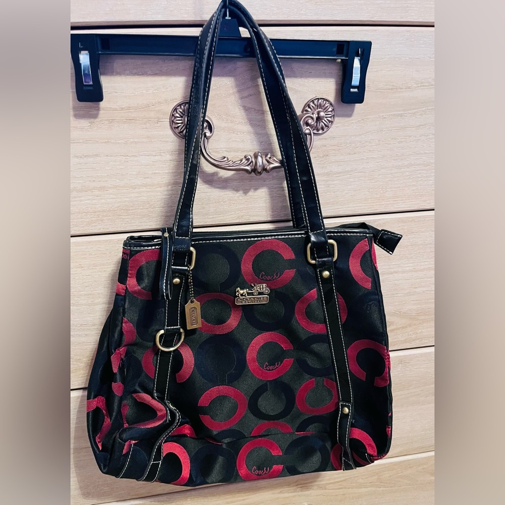 COPY - Coach Tote Burgundy and Black Not For Sale
